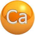 Esfera con el símbolo Ca: calcio coralino de Artilex para el hueso
